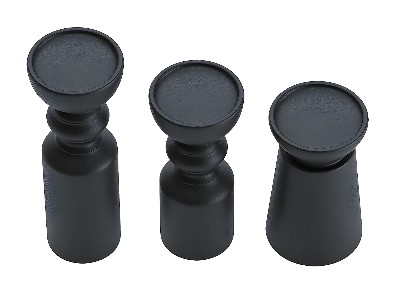 BOSTON - Set de 3 bougeoirs bois design