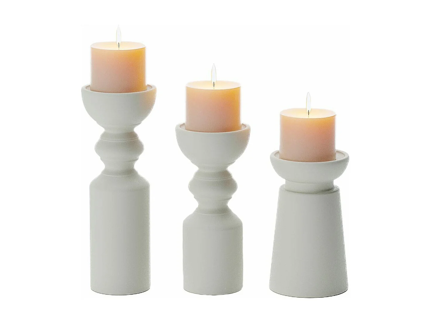 BOSTON - Set de 3 bougeoirs bois design