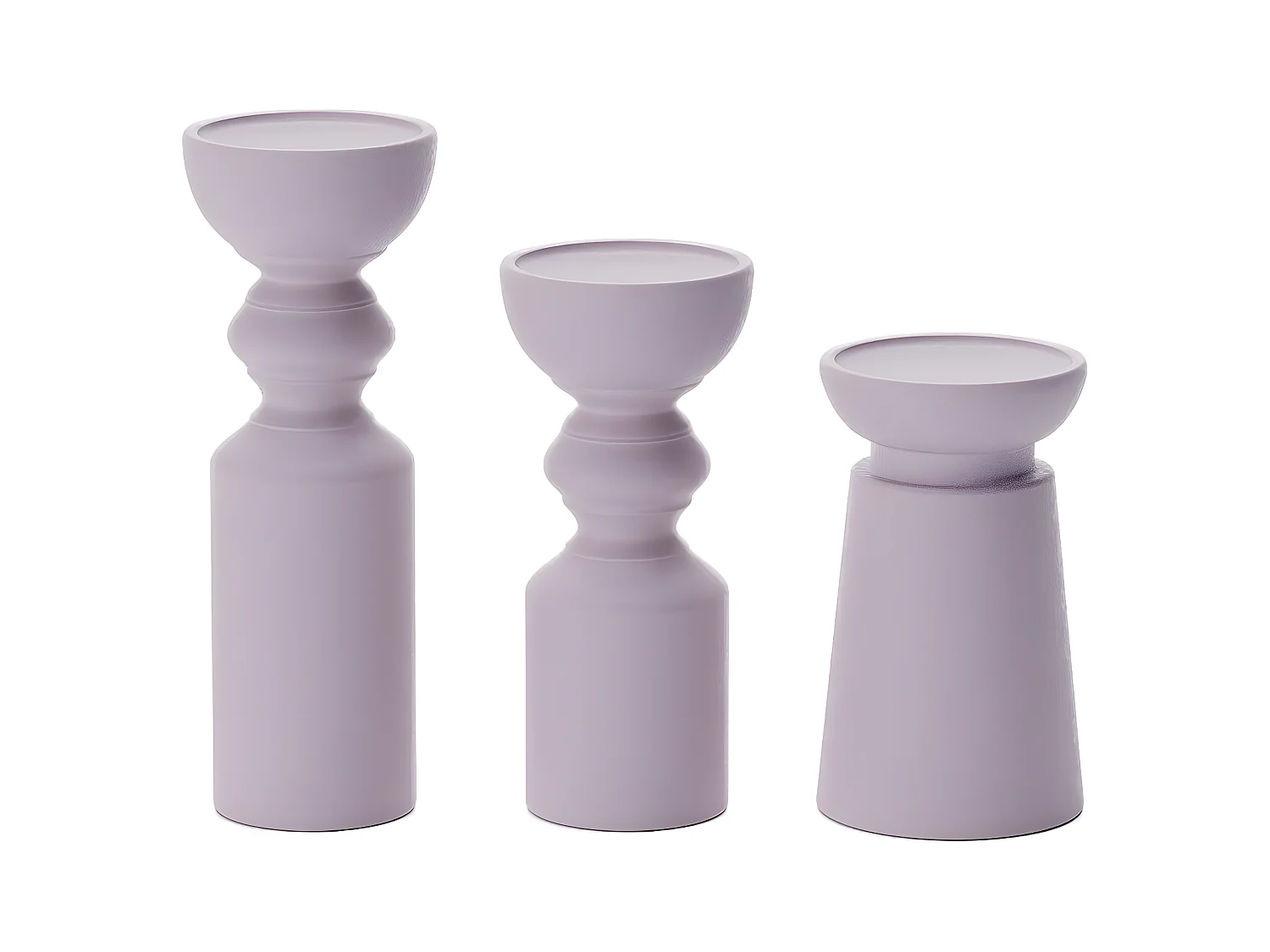 BOSTON - Set de 3 bougeoirs bois design