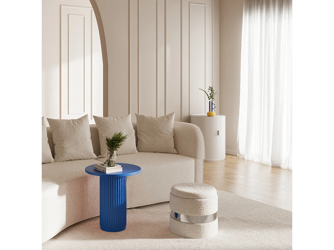 PIVOINE - Table d'appoint ronde cannelée