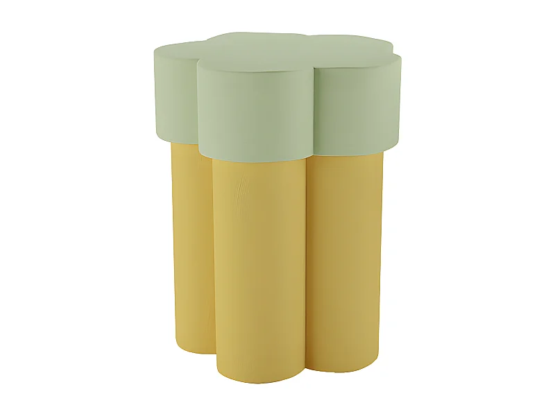 MAGNOLIA - Table d’appoint en forme de fleur, magnésie vert clair et jaune