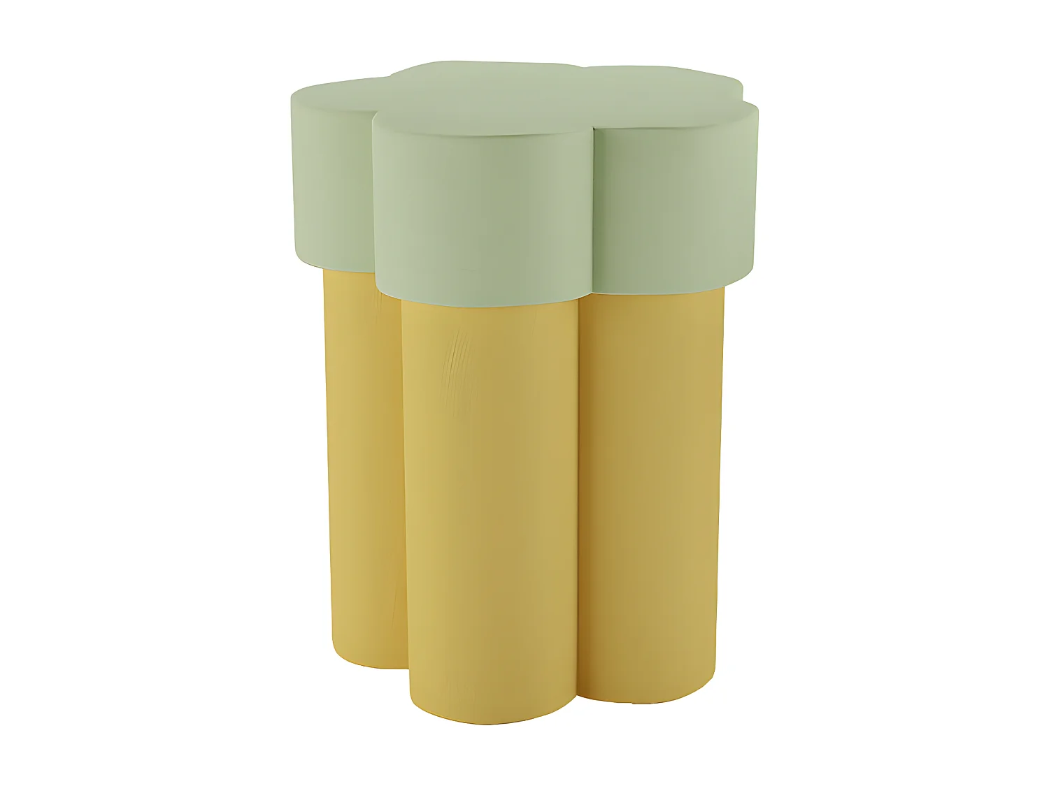 MAGNOLIA - Table d’appoint en forme de fleur, magnésie vert clair et jaune