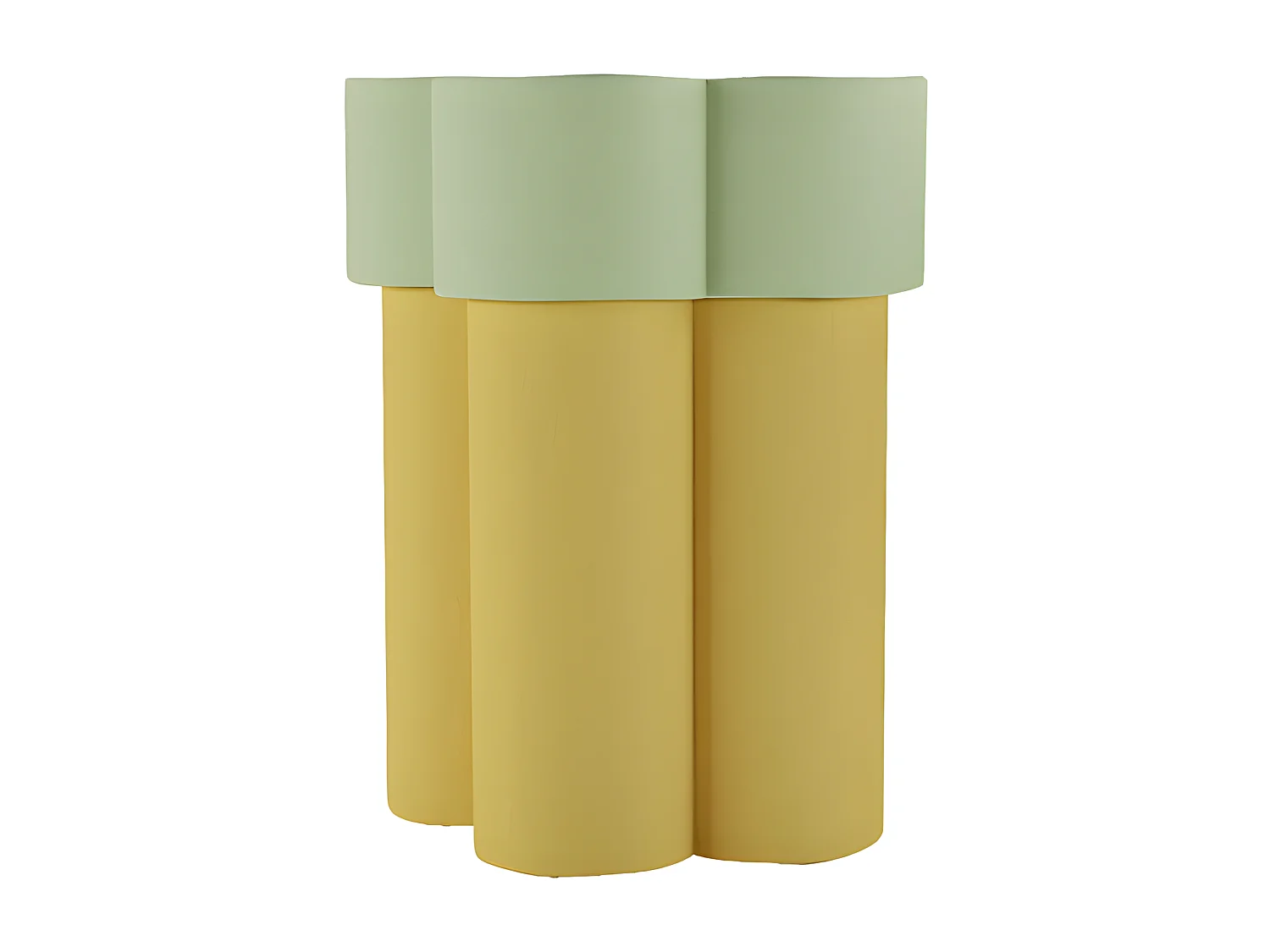 MAGNOLIA - Table d’appoint en forme de fleur, magnésie vert clair et jaune