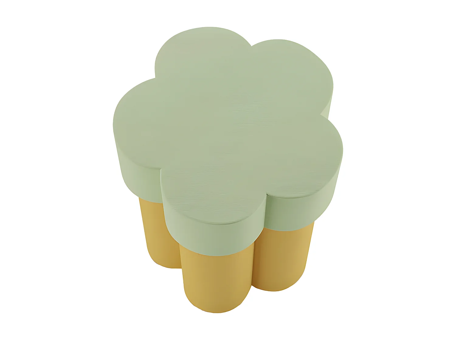 MAGNOLIA - Table d’appoint en forme de fleur, magnésie vert clair et jaune