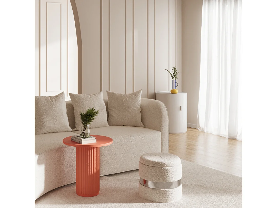 PIVOINE - Table d'appoint ronde cannelée