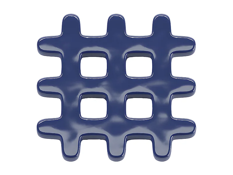 ALICANTE - Lot de 4 dessous de verre, carré céramique tressée bleu