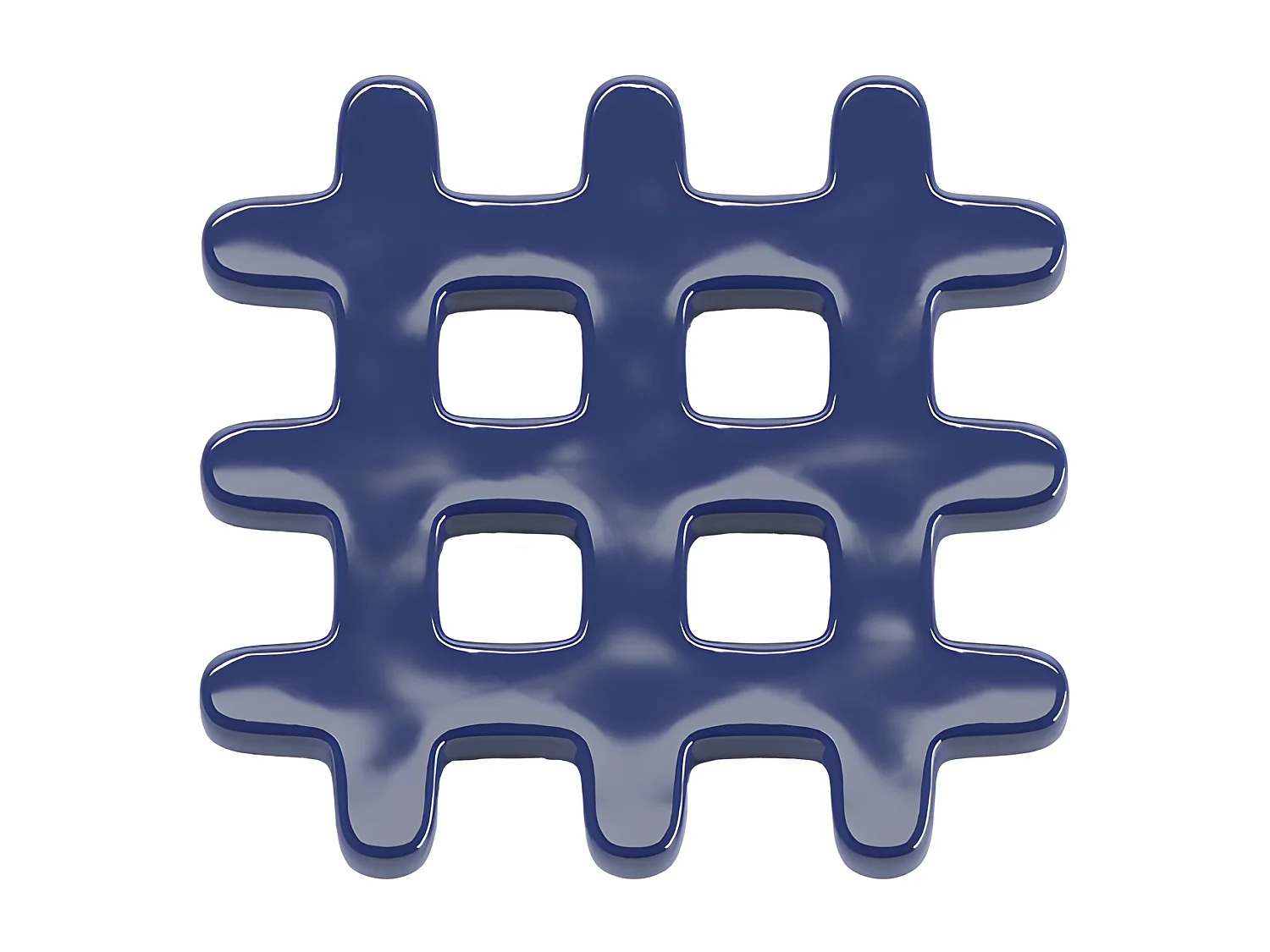 ALICANTE - Lot de 4 dessous de verre, carré céramique tressée bleu