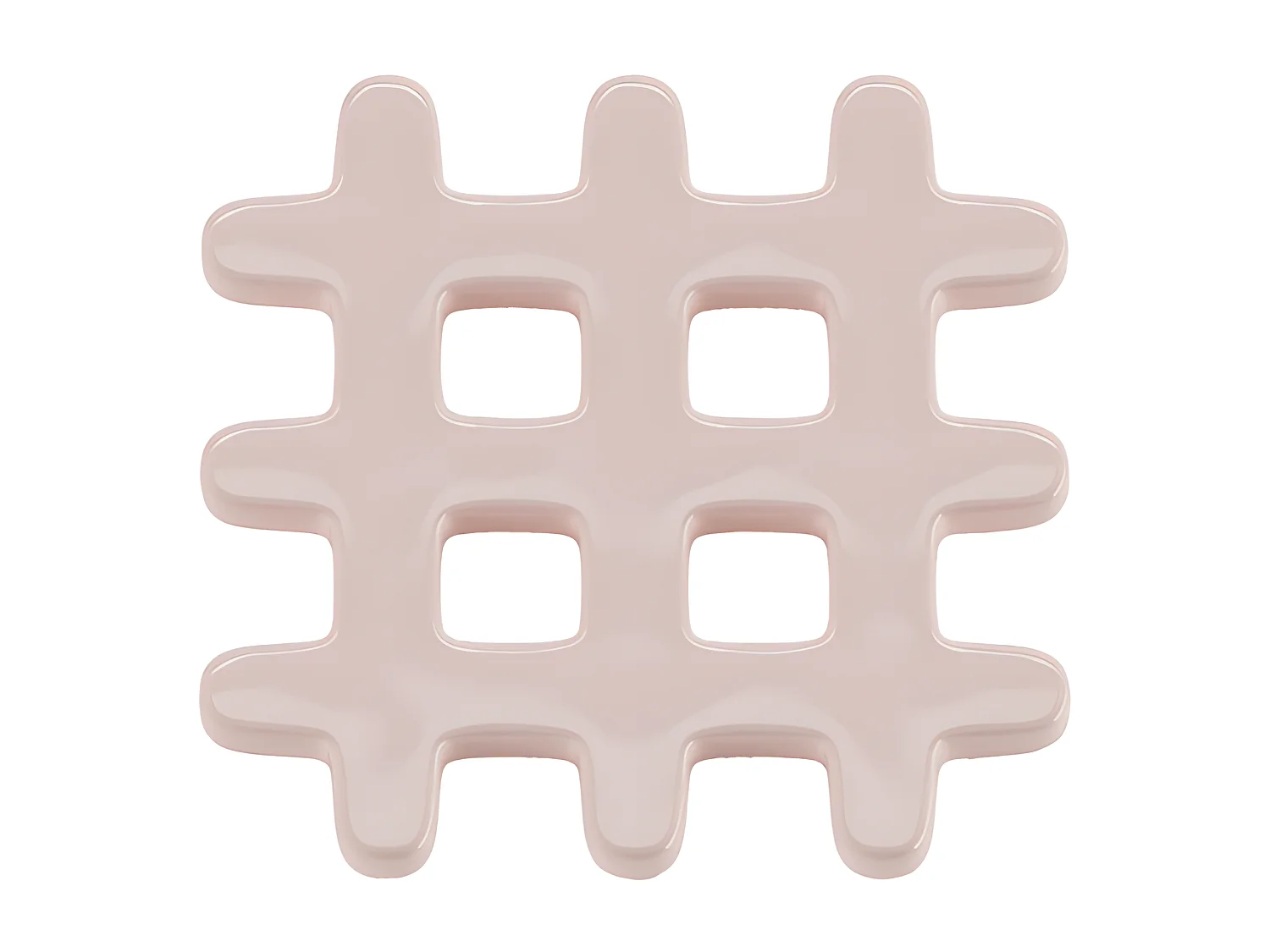 ALICANTE - Lot de 4 dessous de verre, carré céramique tressée rose