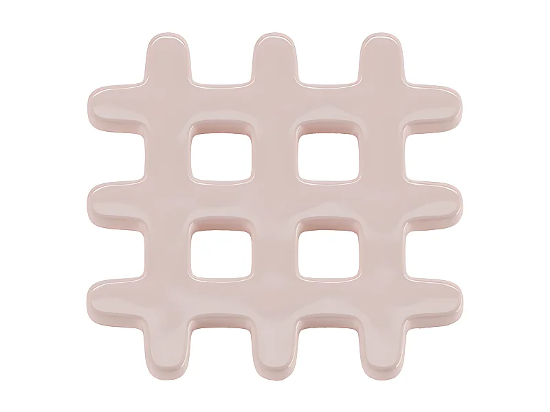 ALICANTE - Lot de 4 dessous de verre, carré céramique tressée rose