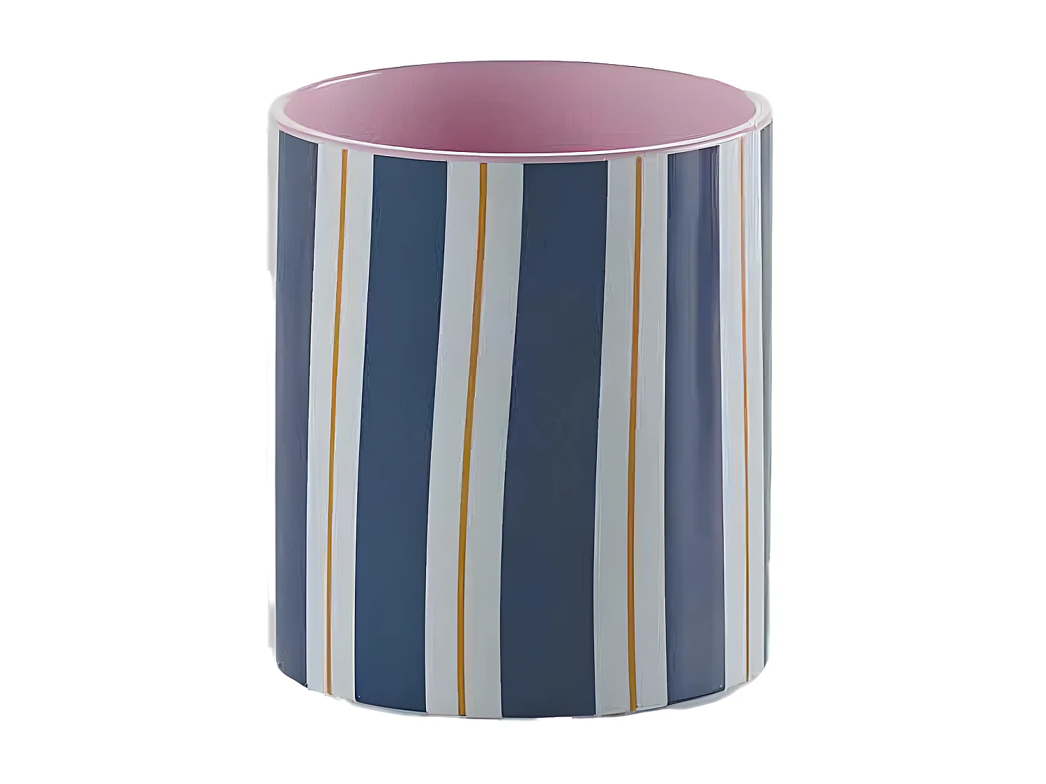 ORLANDO PETIT - Petit vase cylindrique à rayures bleues