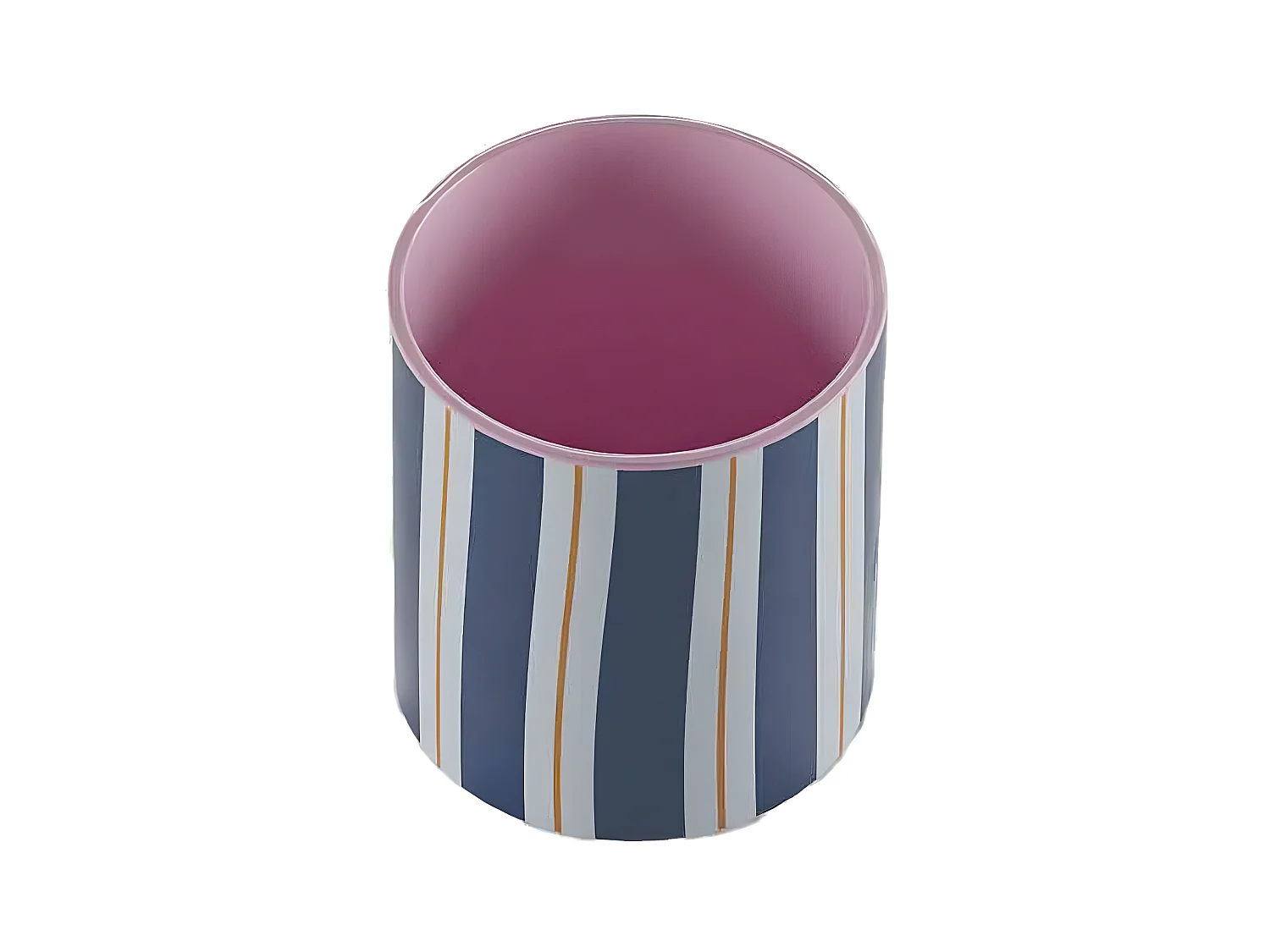 ORLANDO PETIT - Petit vase cylindrique à rayures bleues