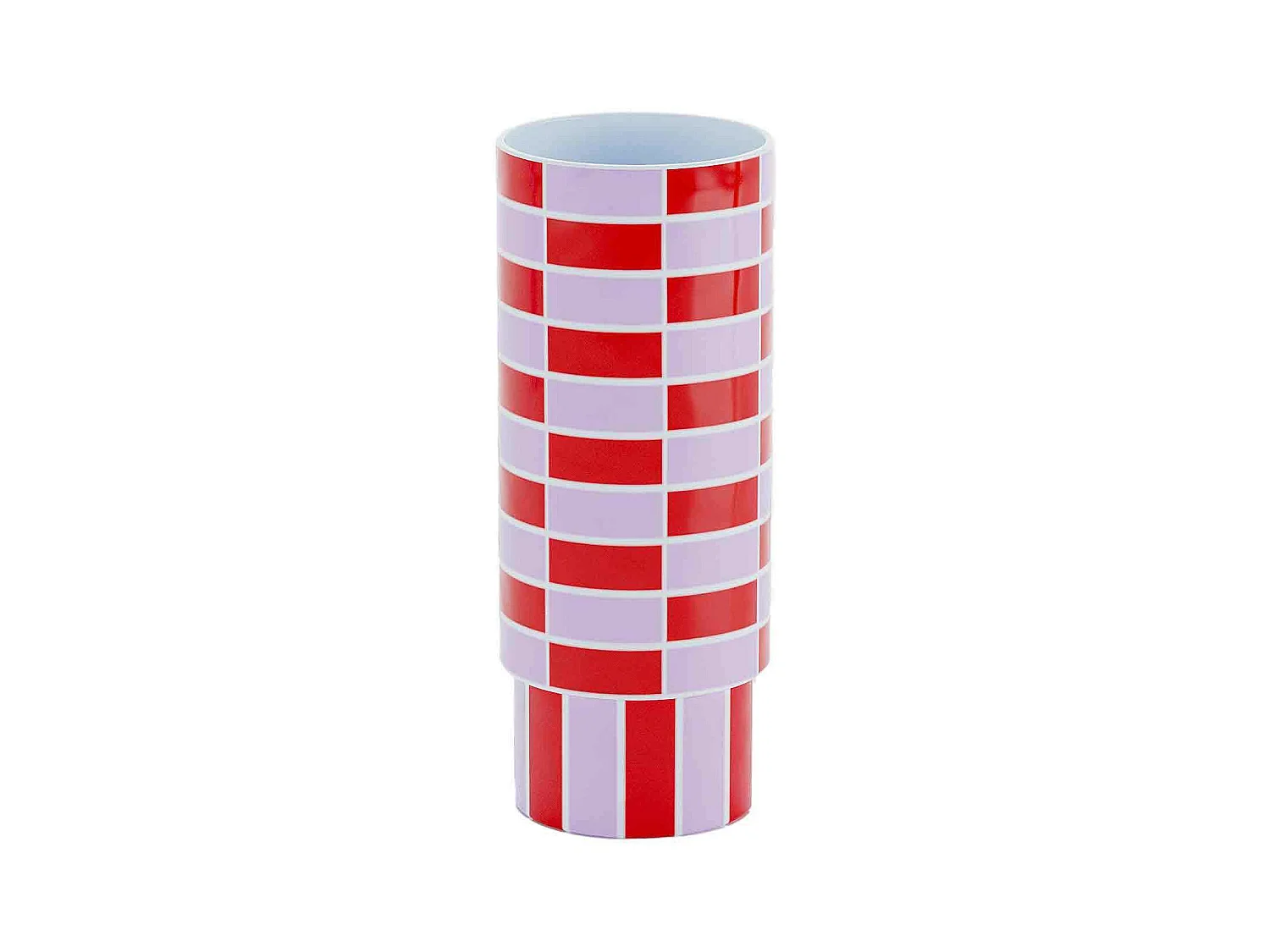 SOFIA - Vase céramique tube à damier