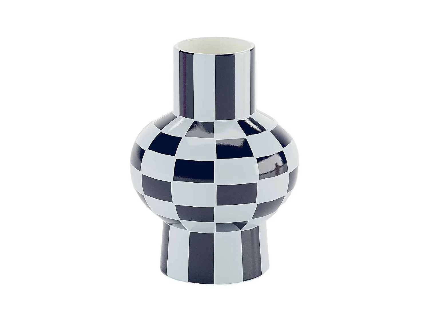 LOUVRE - Vase céramique motif damier