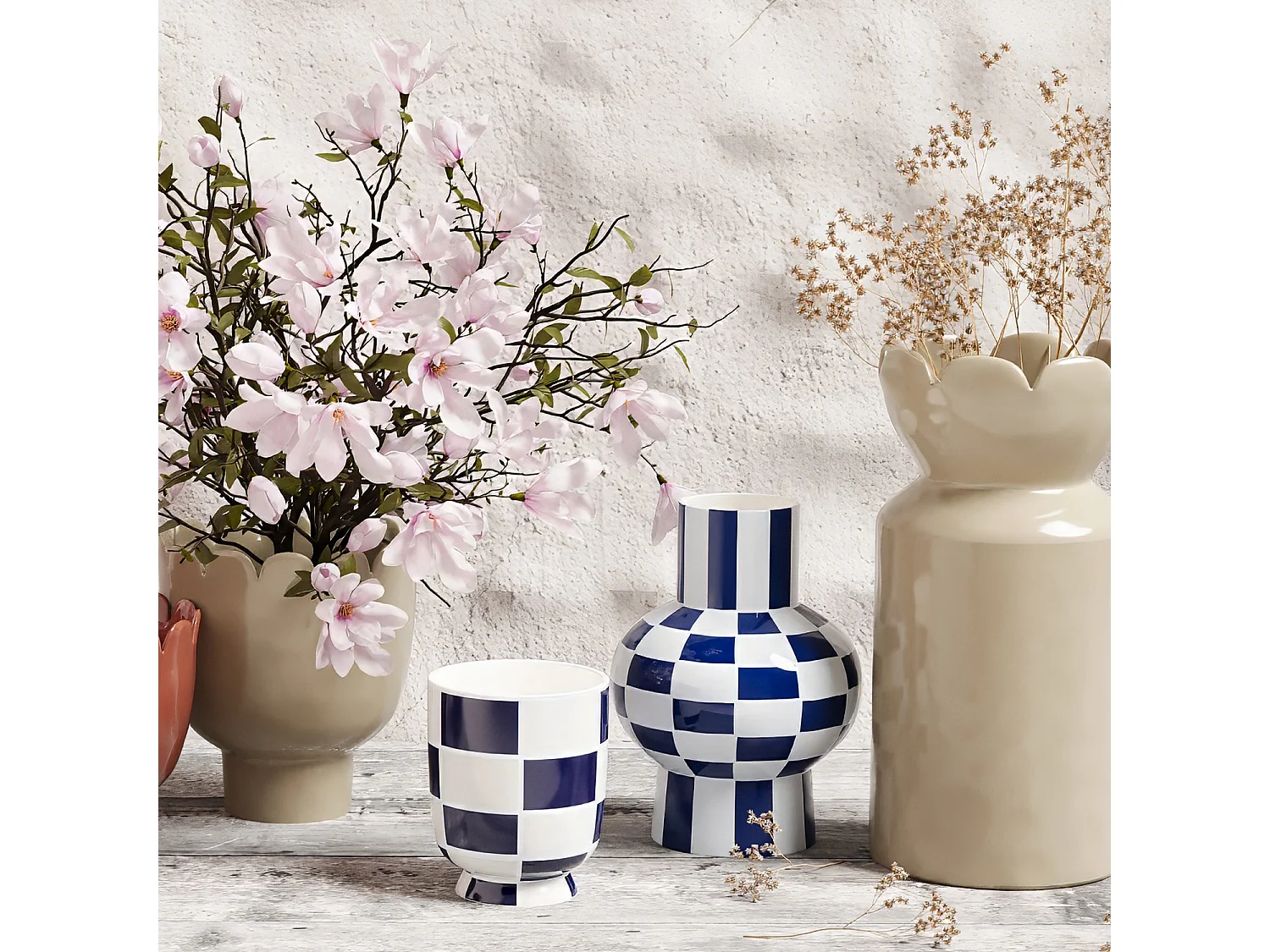 LOUVRE - Vase céramique motif damier