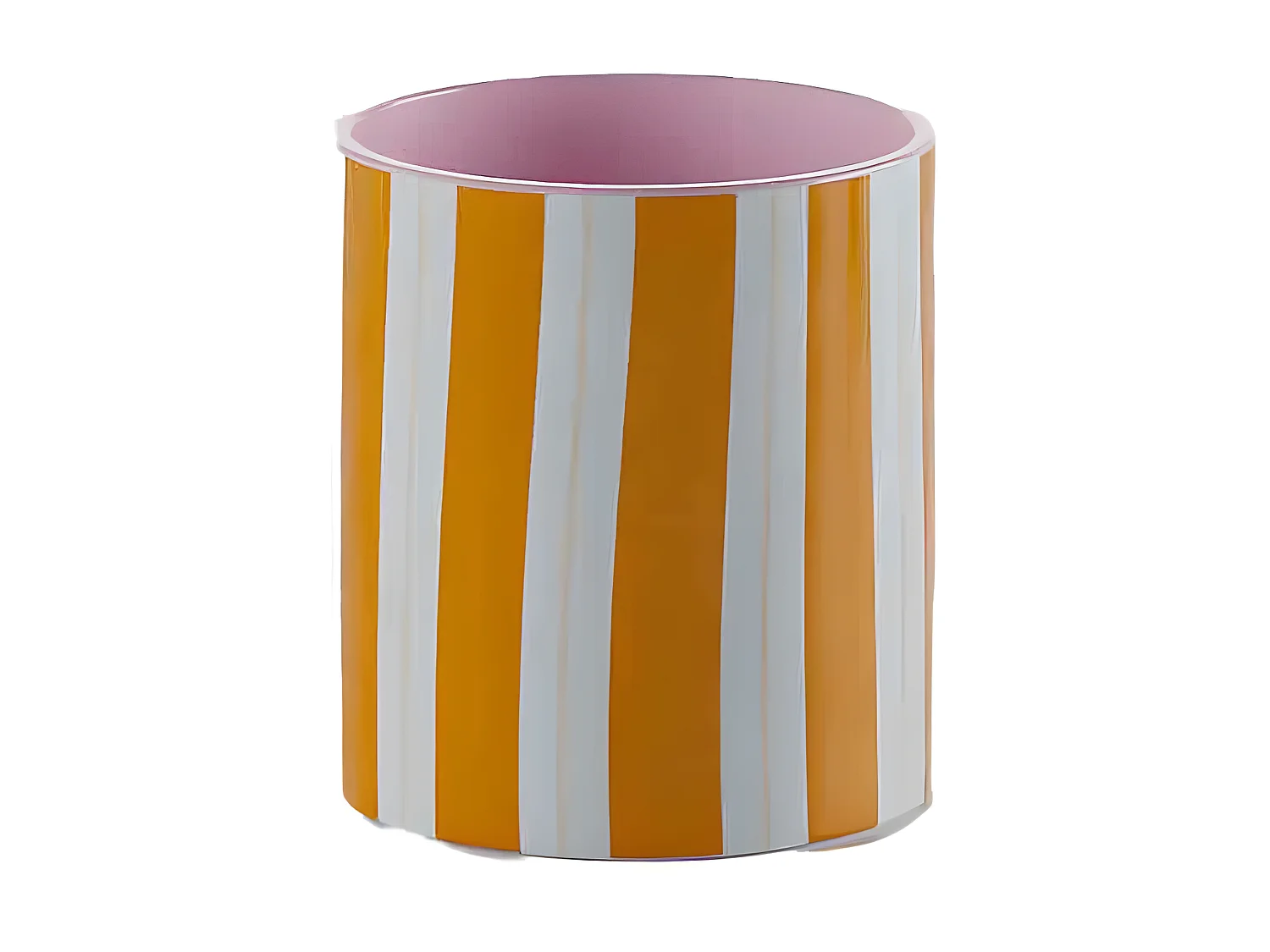 ORLANDO PETIT - Petit vase cylindrique à rayures jaunes