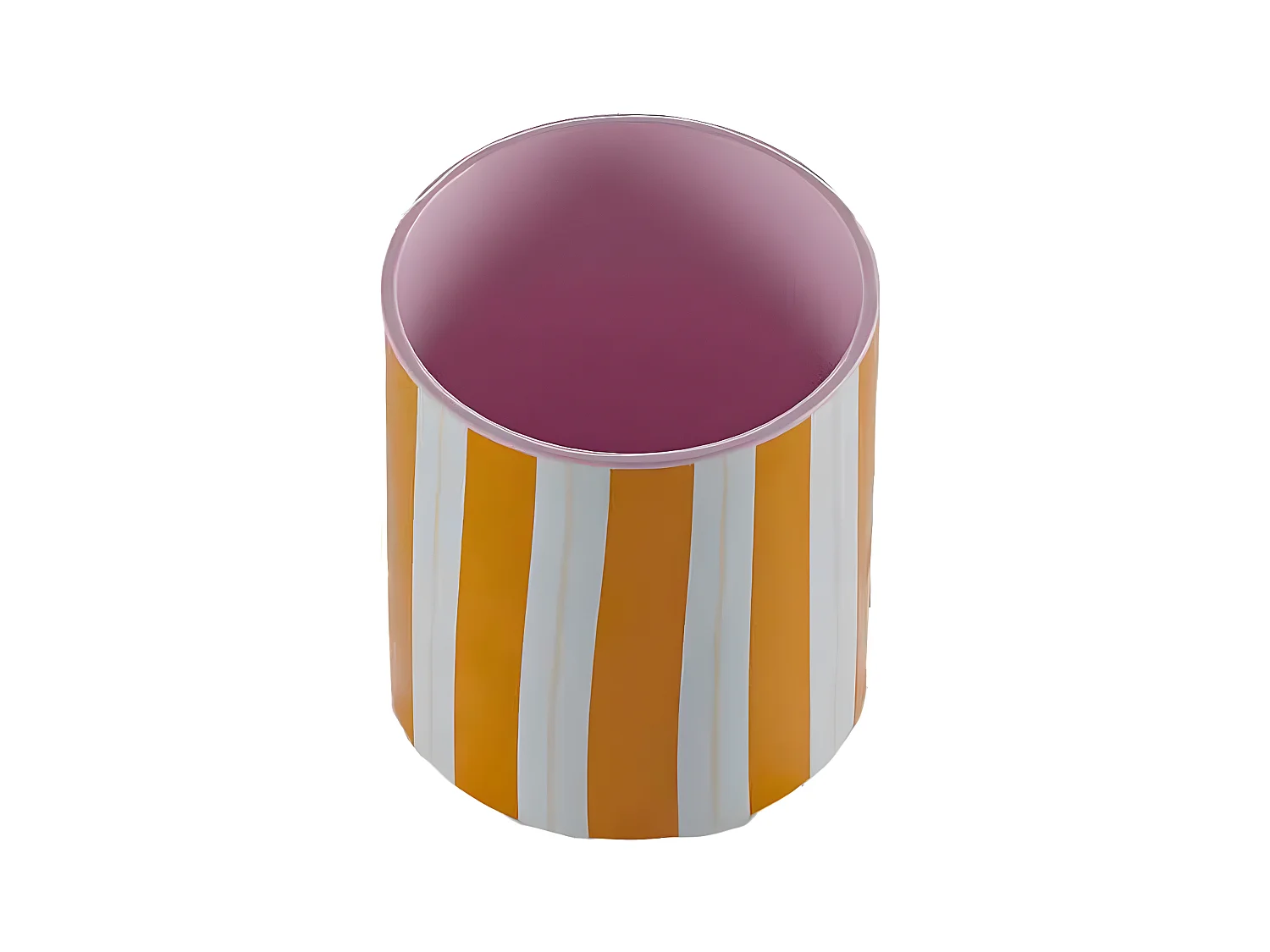 ORLANDO PETIT - Petit vase cylindrique à rayures jaunes