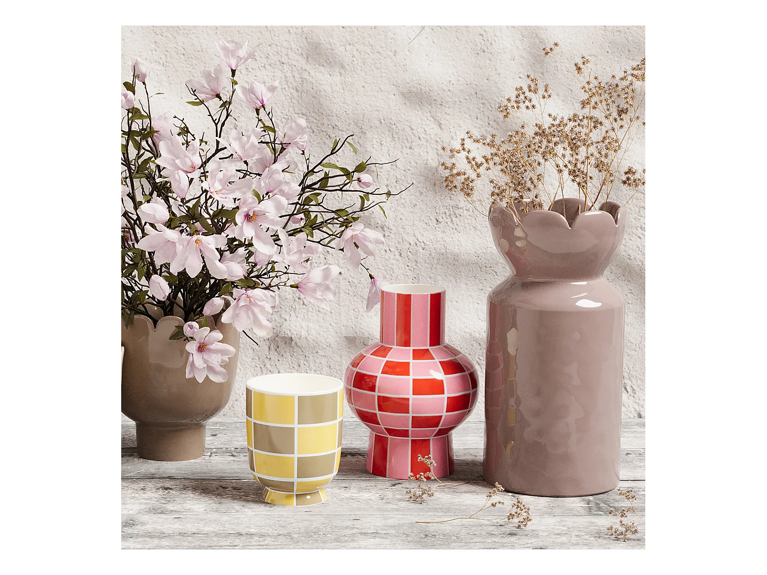 LOUVRE - Vase céramique motif damier