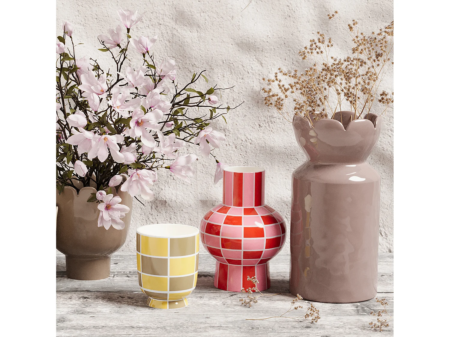 LOUVRE - Vase céramique motif damier