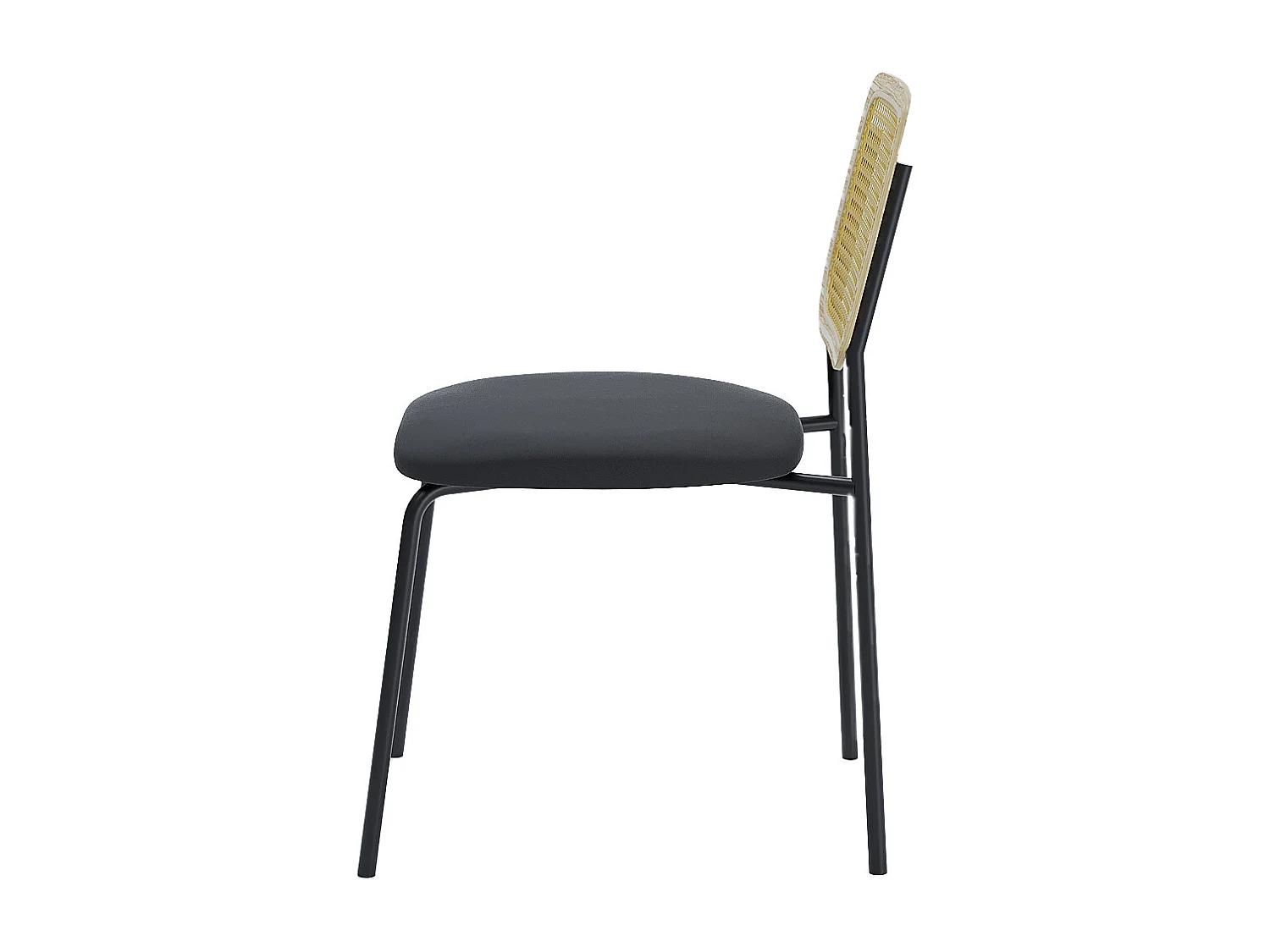 JUNA - Lot de 2 chaises en rotin et velours