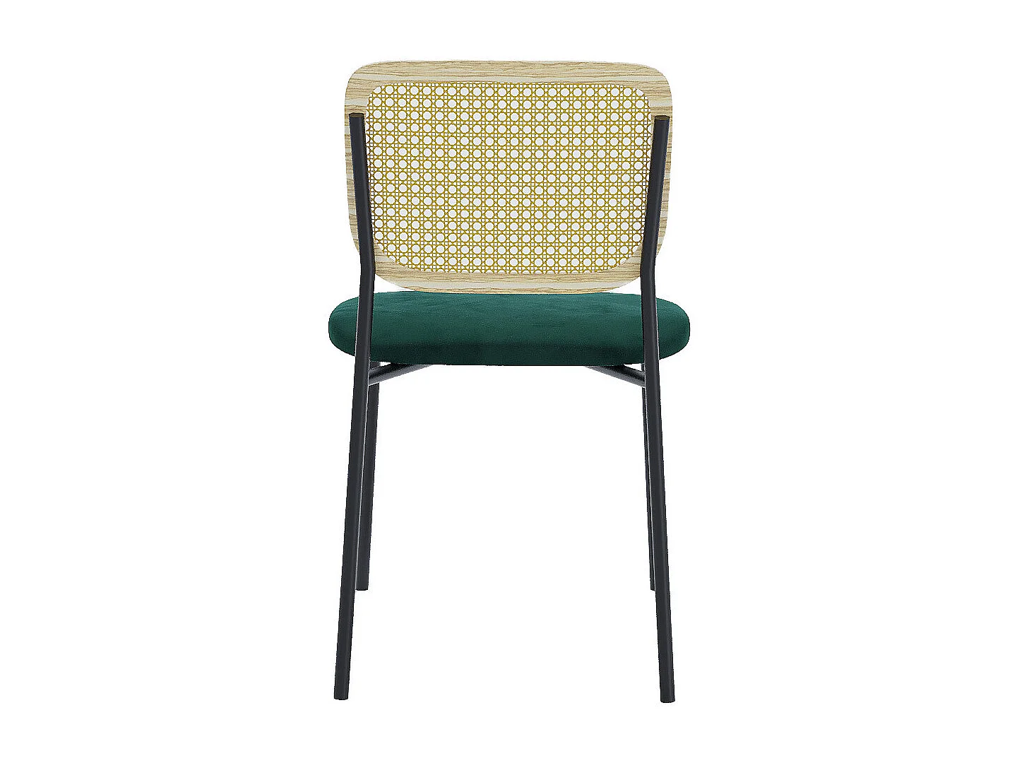 JUNA - Lot de 2 chaises en rotin et velours