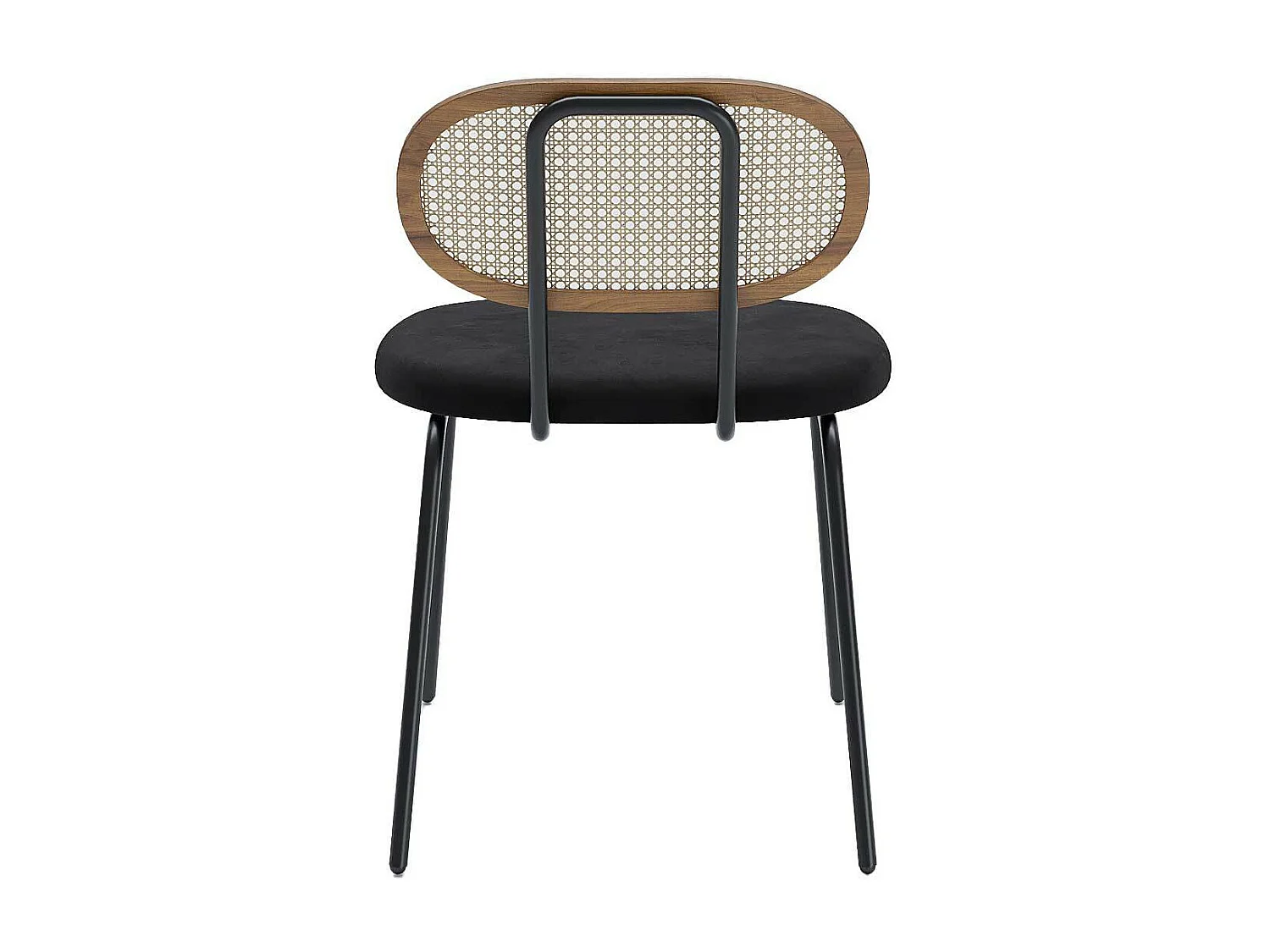 GABRIELLE - Lot de 2 chaises en rotin et velours