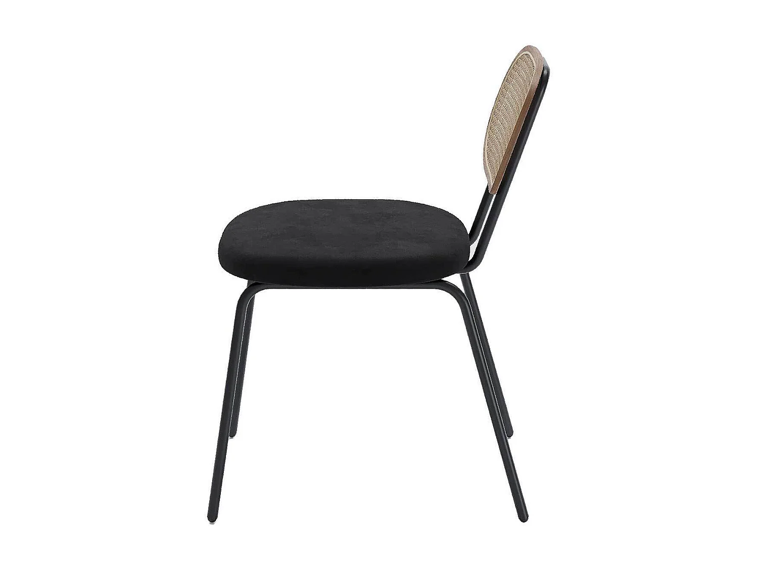 GABRIELLE - Lot de 2 chaises en rotin et velours