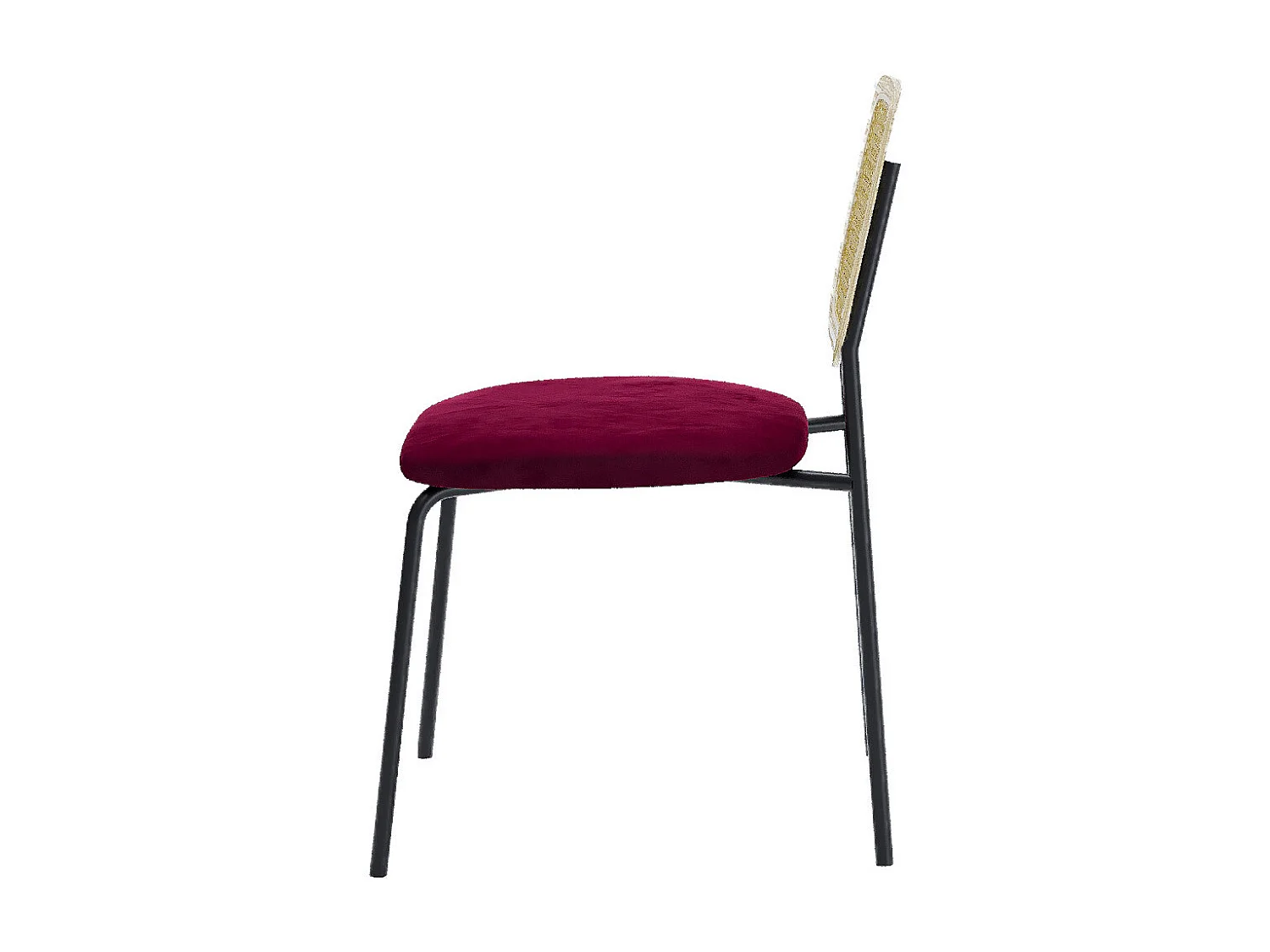 JUNA - Lot de 2 chaises en rotin et velours