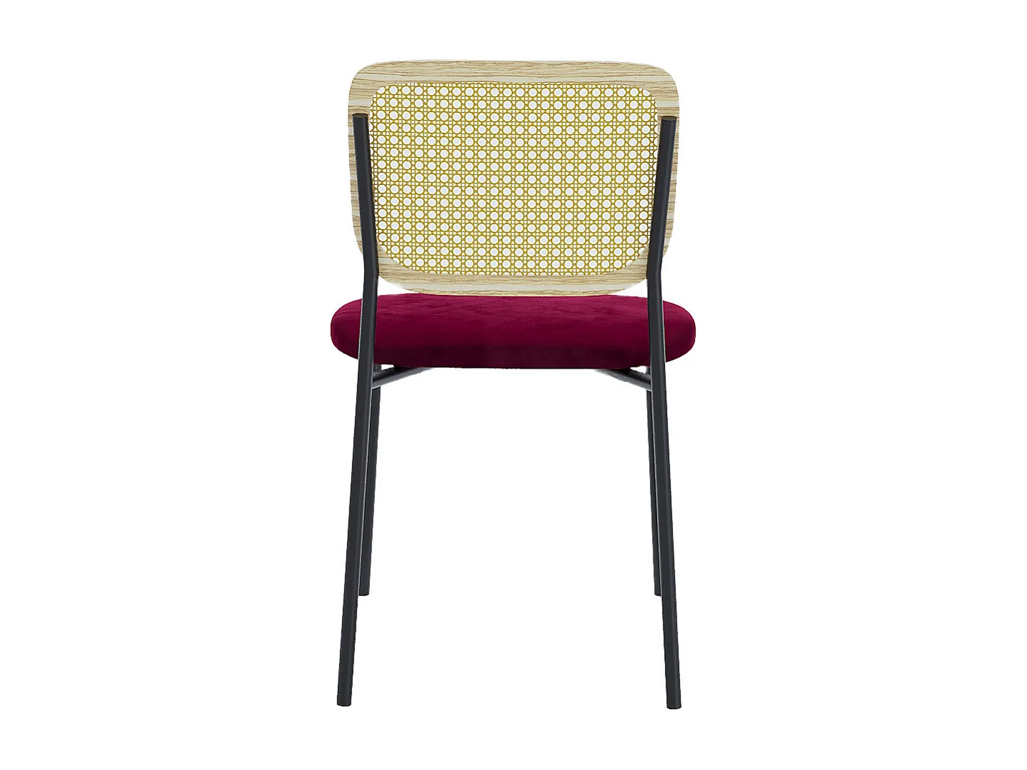JUNA - Lot de 2 chaises en rotin et velours