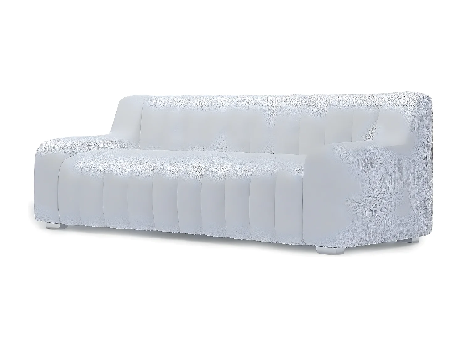 GARANCE - Canapé blanc tissu bouclette