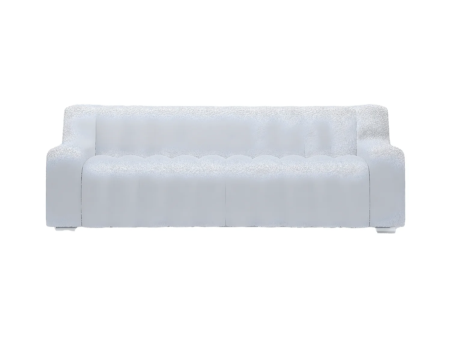 GARANCE - Canapé blanc tissu bouclette