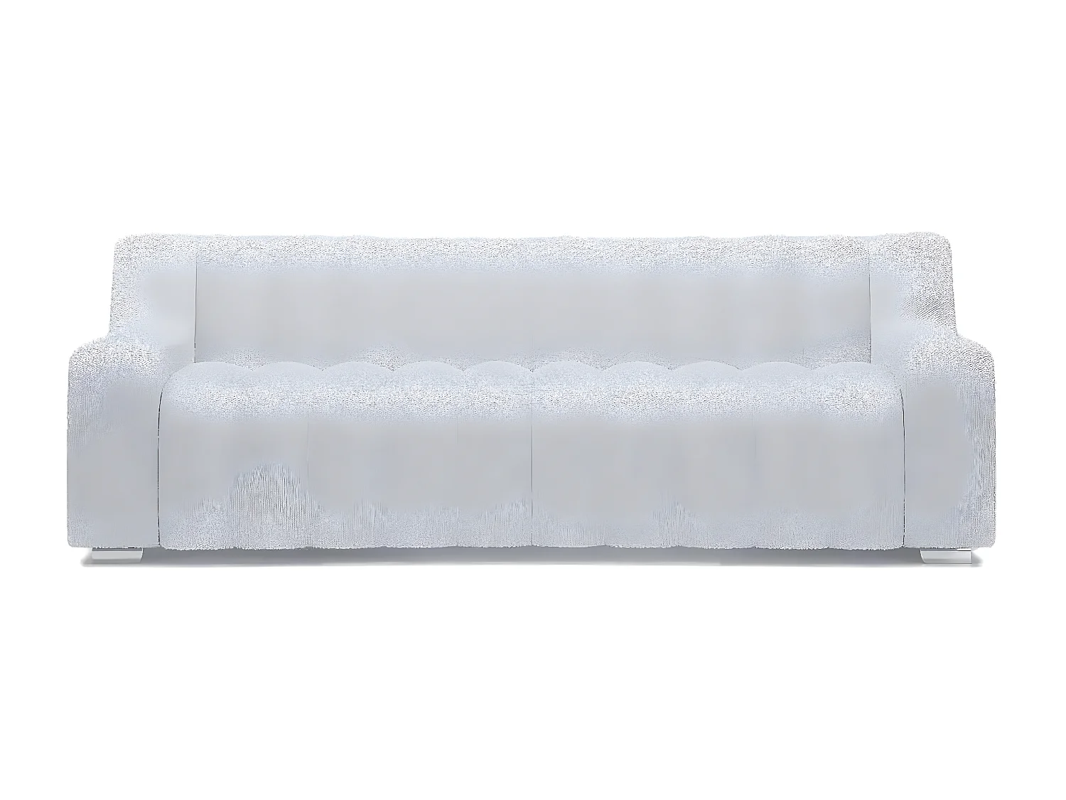 GARANCE - Canapé blanc tissu bouclette