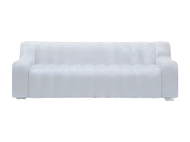 GARANCE - Canapé blanc tissu bouclette