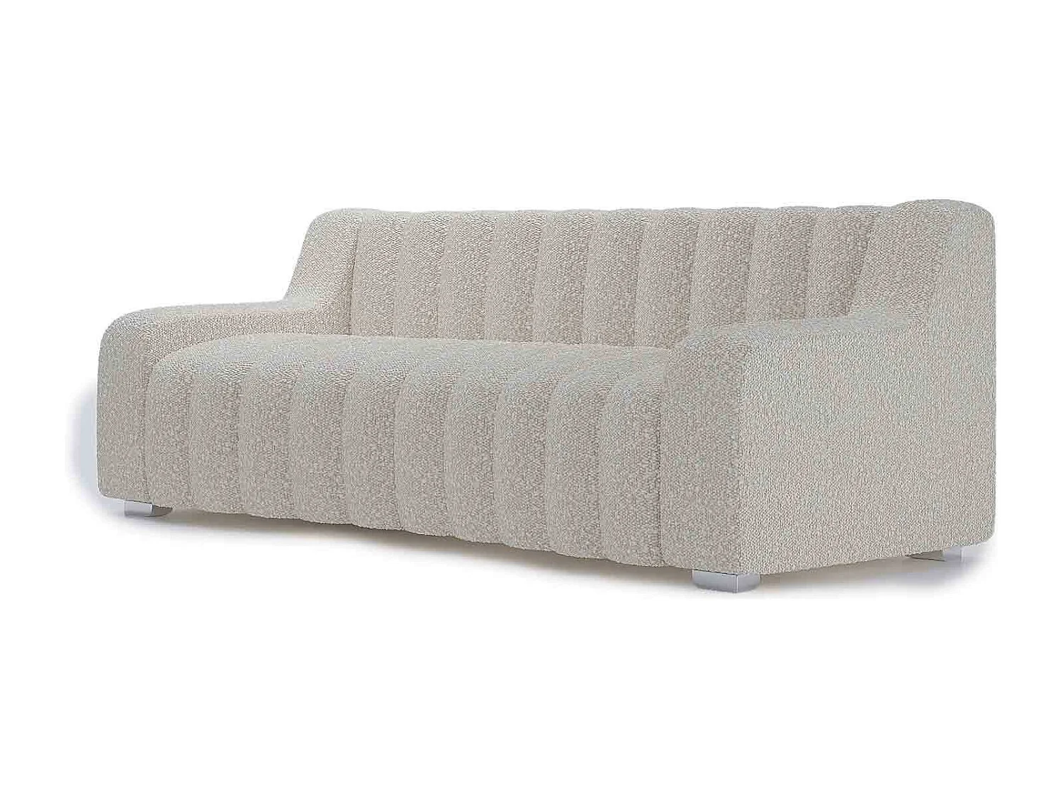 GARANCE - Canapé couleur crème tissu bouclette