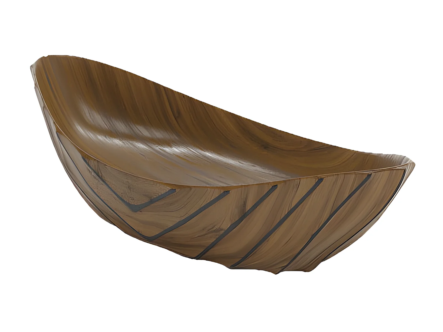 POMPEI - Grande coupe décorative design effet bois