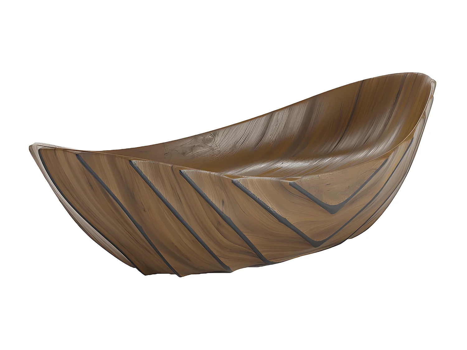 POMPEI - Grande coupe décorative design effet bois