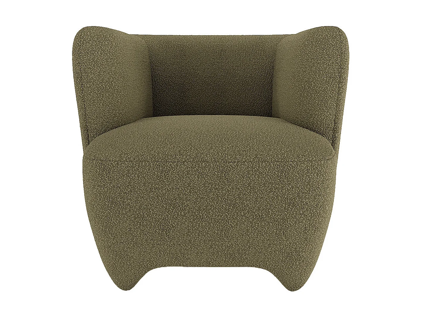 NOA - Fauteuil en laine bouclée vert kaki