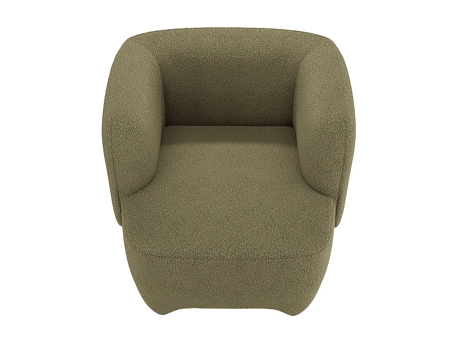 NOA - Fauteuil en laine bouclée vert kaki