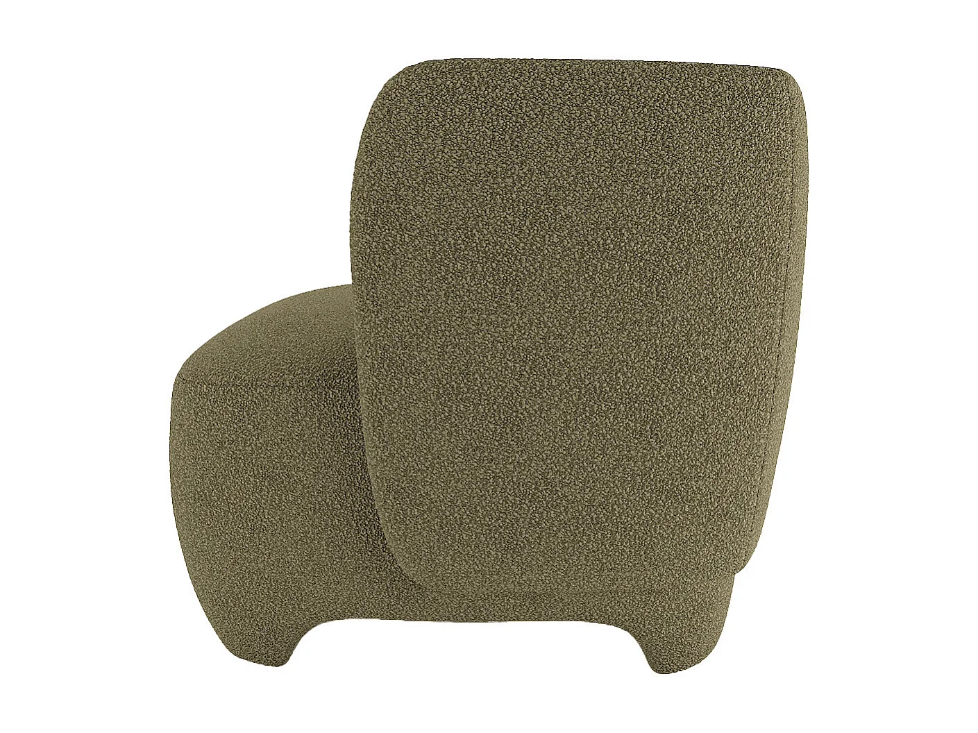 NOA - Fauteuil en laine bouclée vert kaki