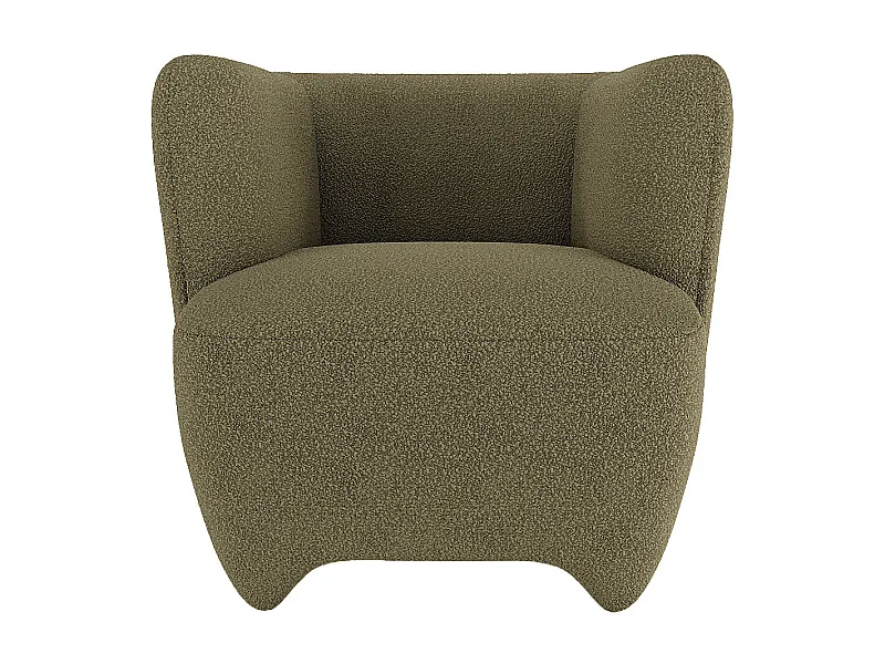 NOA - Fauteuil en laine bouclée vert kaki