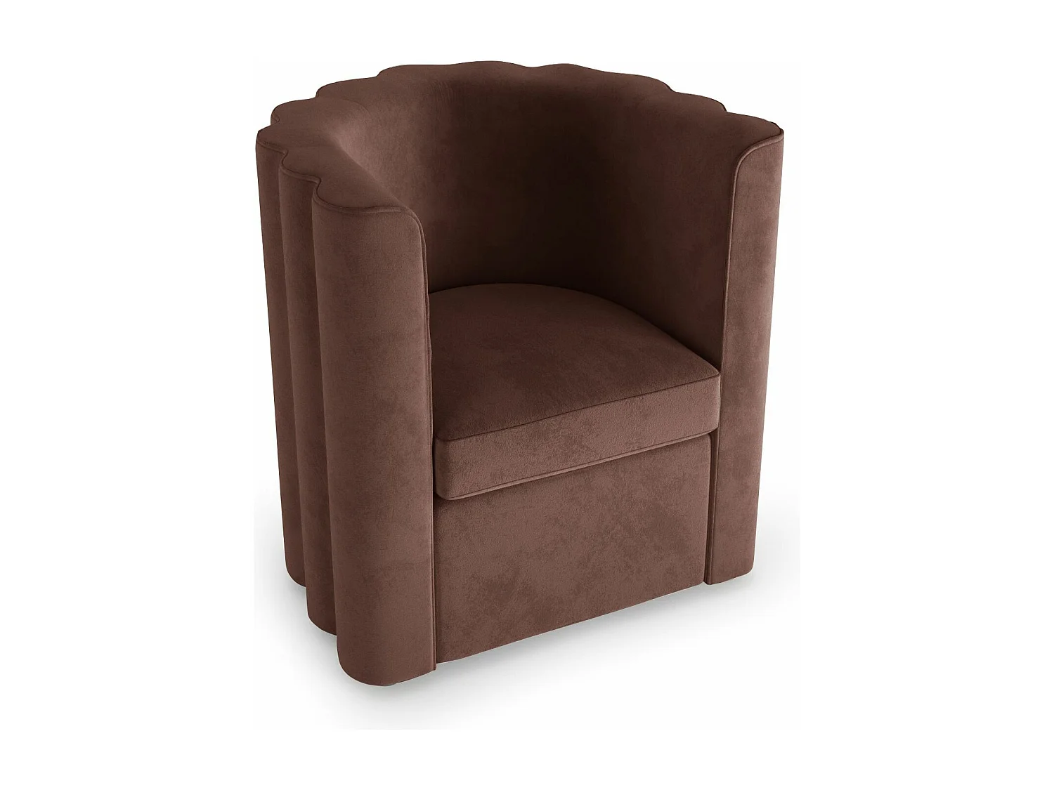 FRIDA - Fauteuil vintage en velours marron