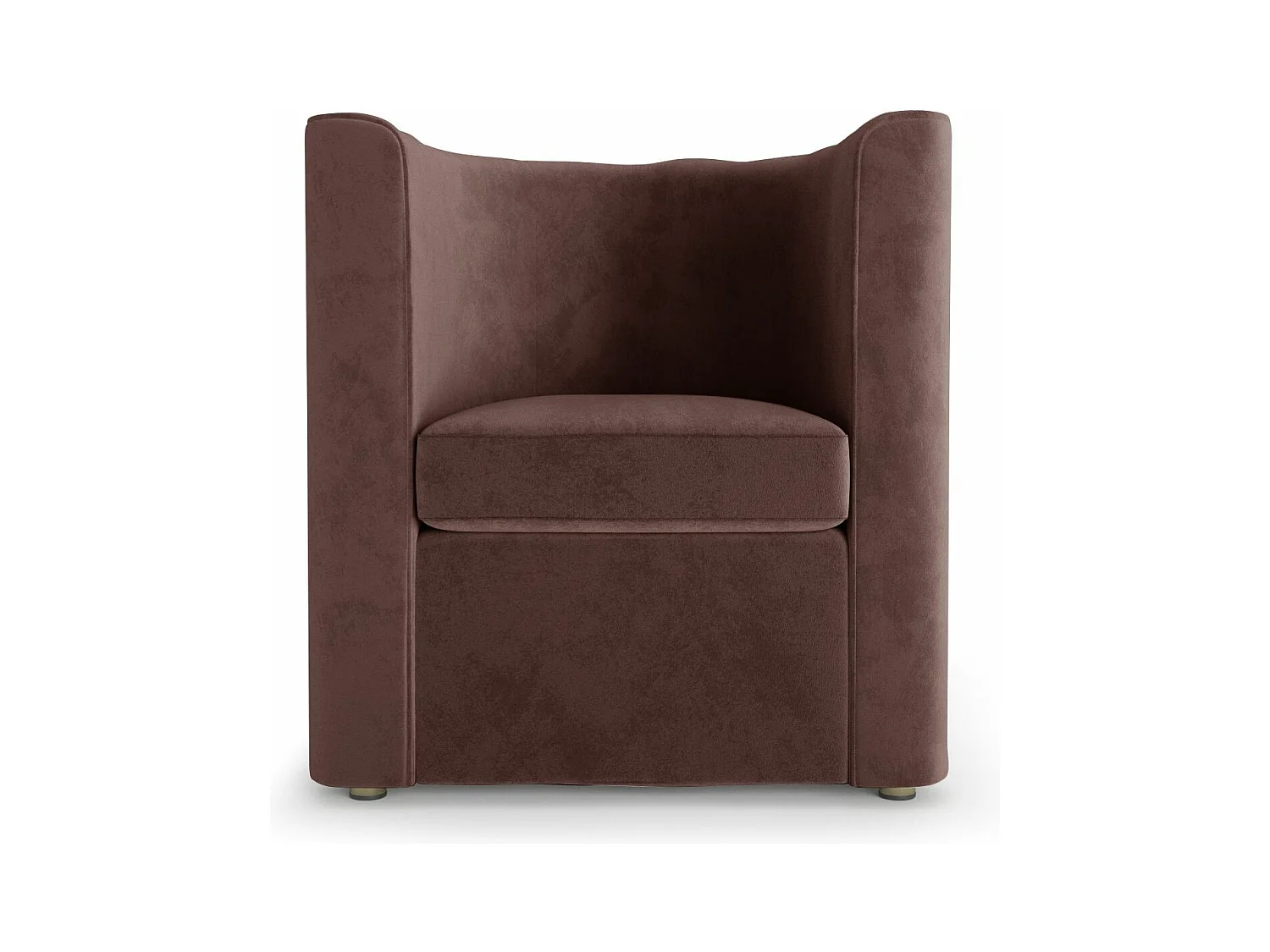 FRIDA - Fauteuil vintage en velours marron