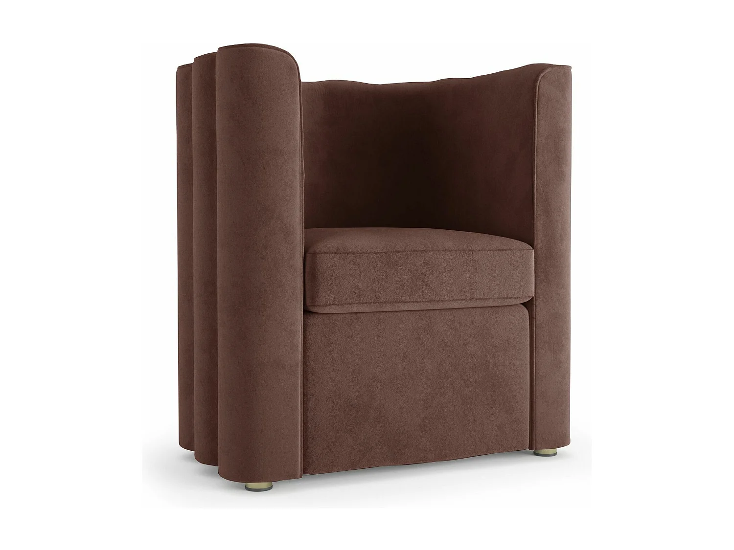 FRIDA - Fauteuil vintage en velours marron