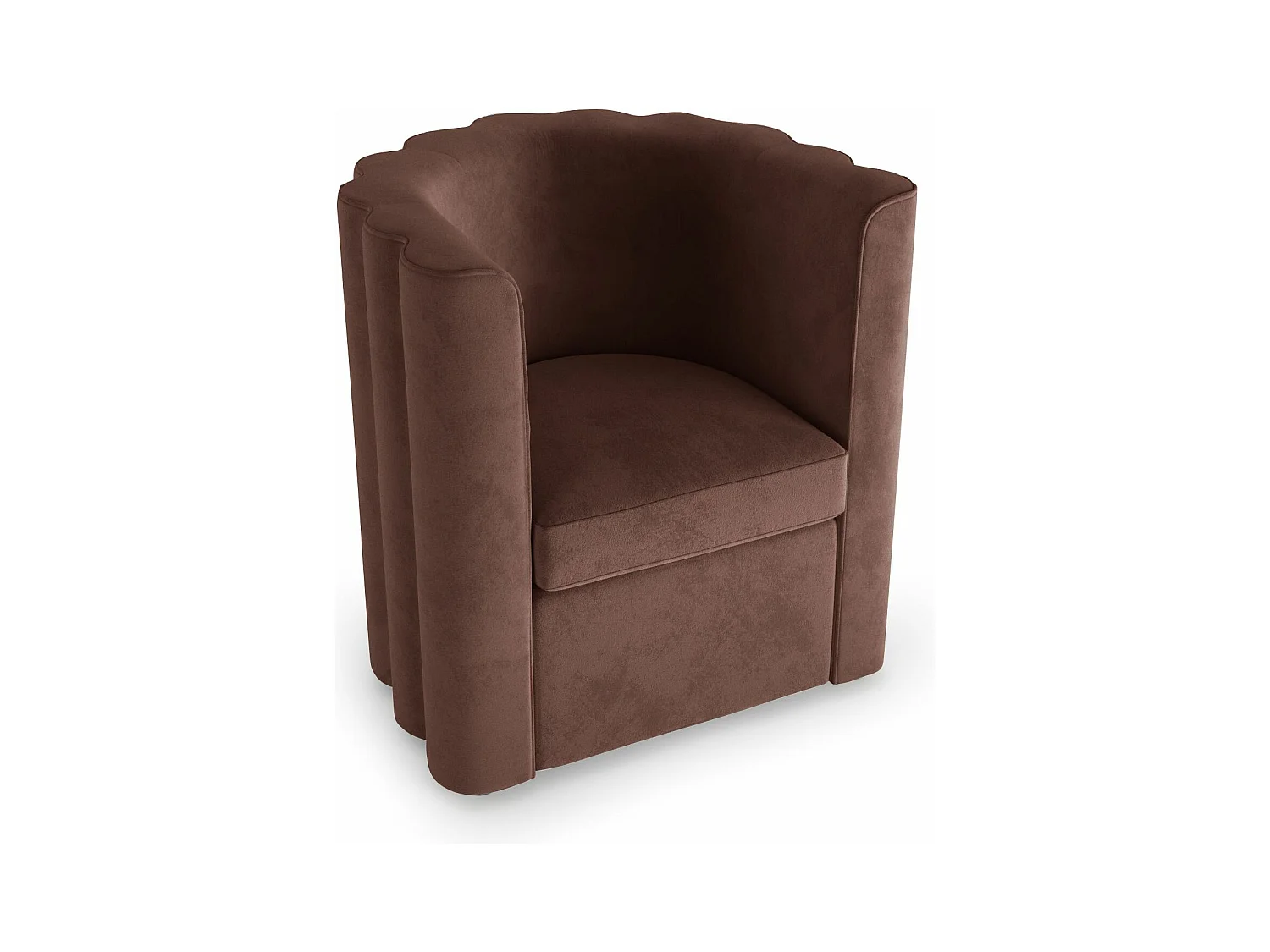 FRIDA - Fauteuil vintage en velours marron