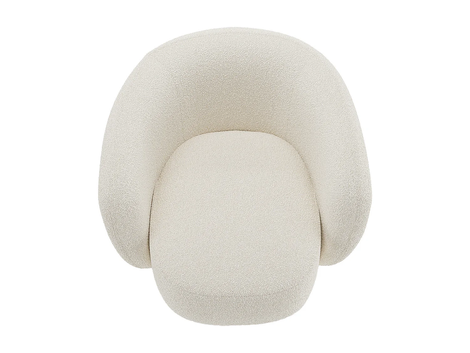 SALMA - Fauteuil bouclette pivotant couleur crème