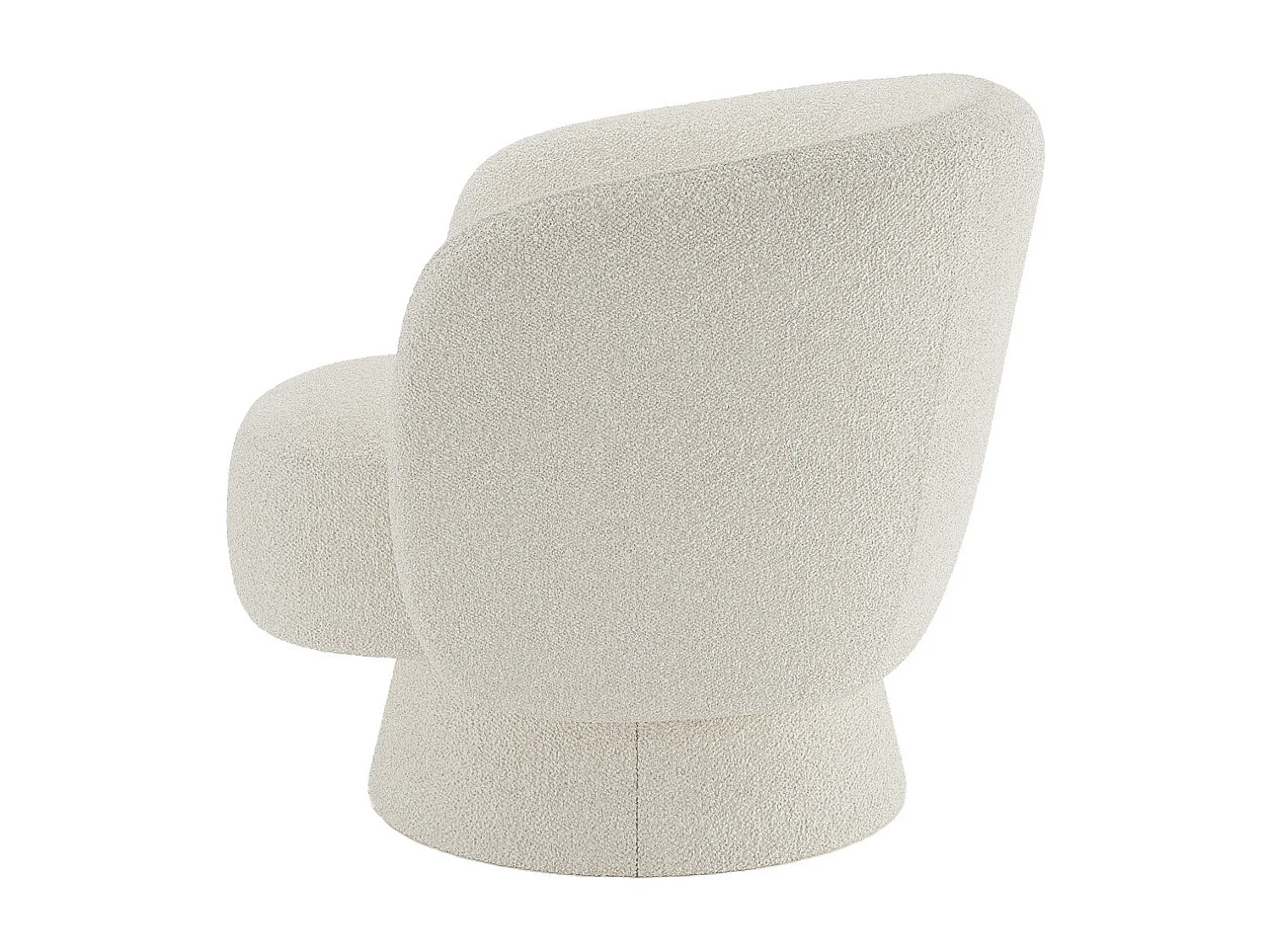 SALMA - Fauteuil bouclette pivotant couleur crème
