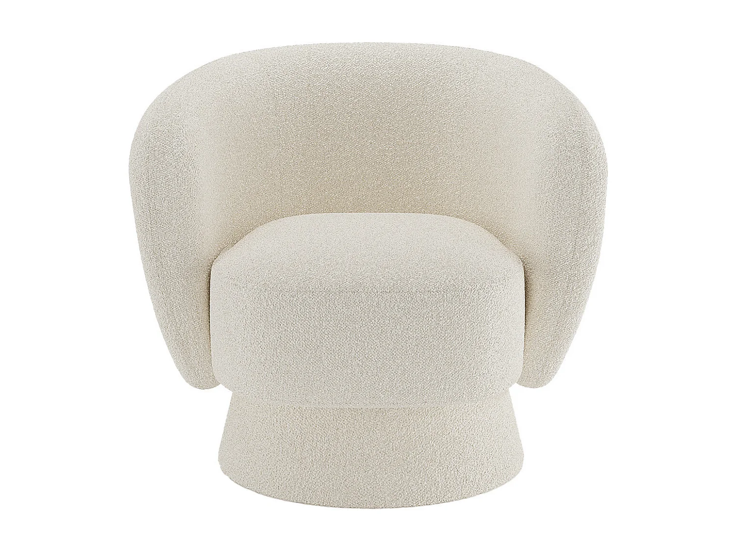SALMA - Fauteuil bouclette pivotant couleur crème
