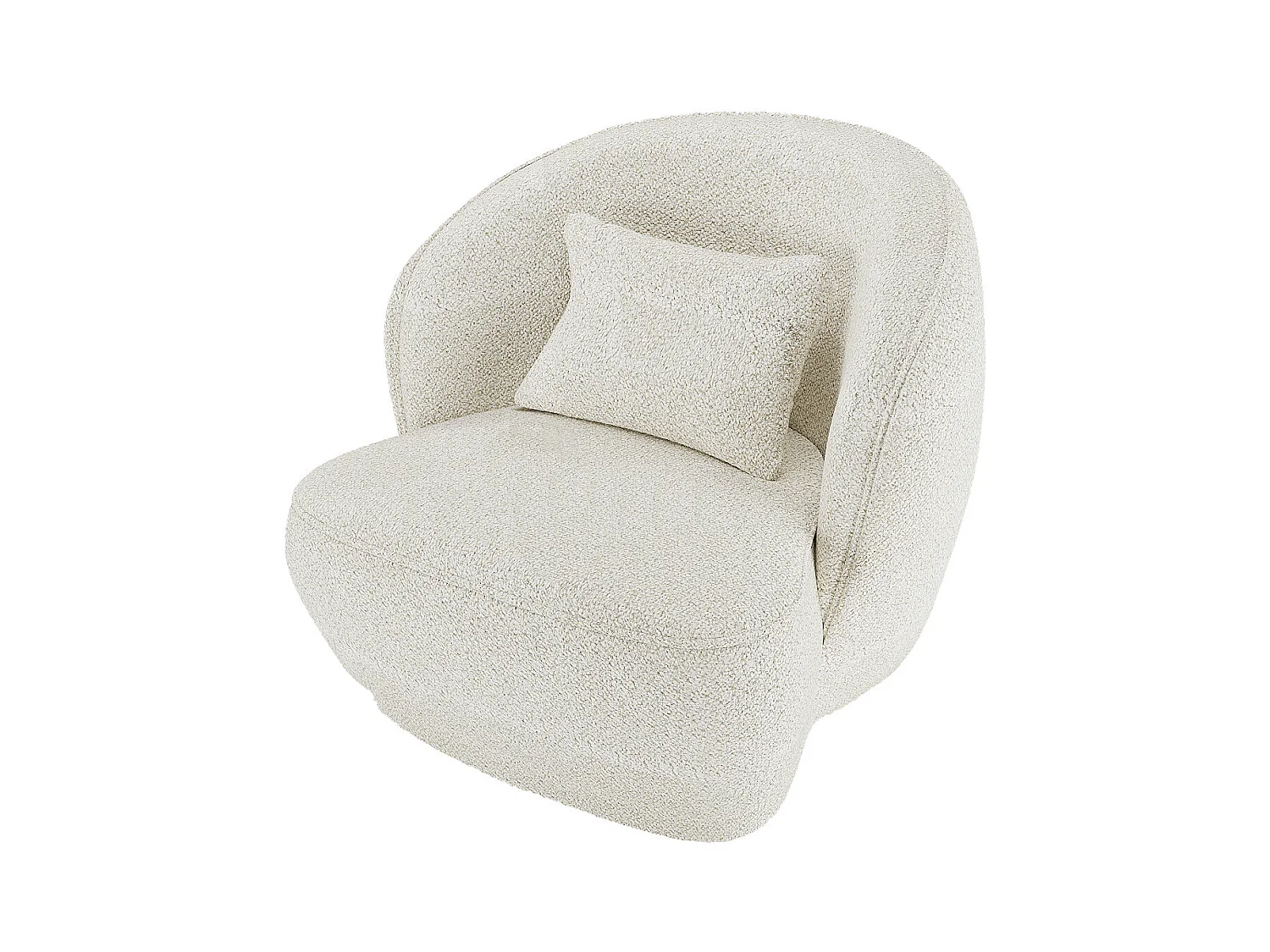 PABLO - Fauteuil design bouclé blanc