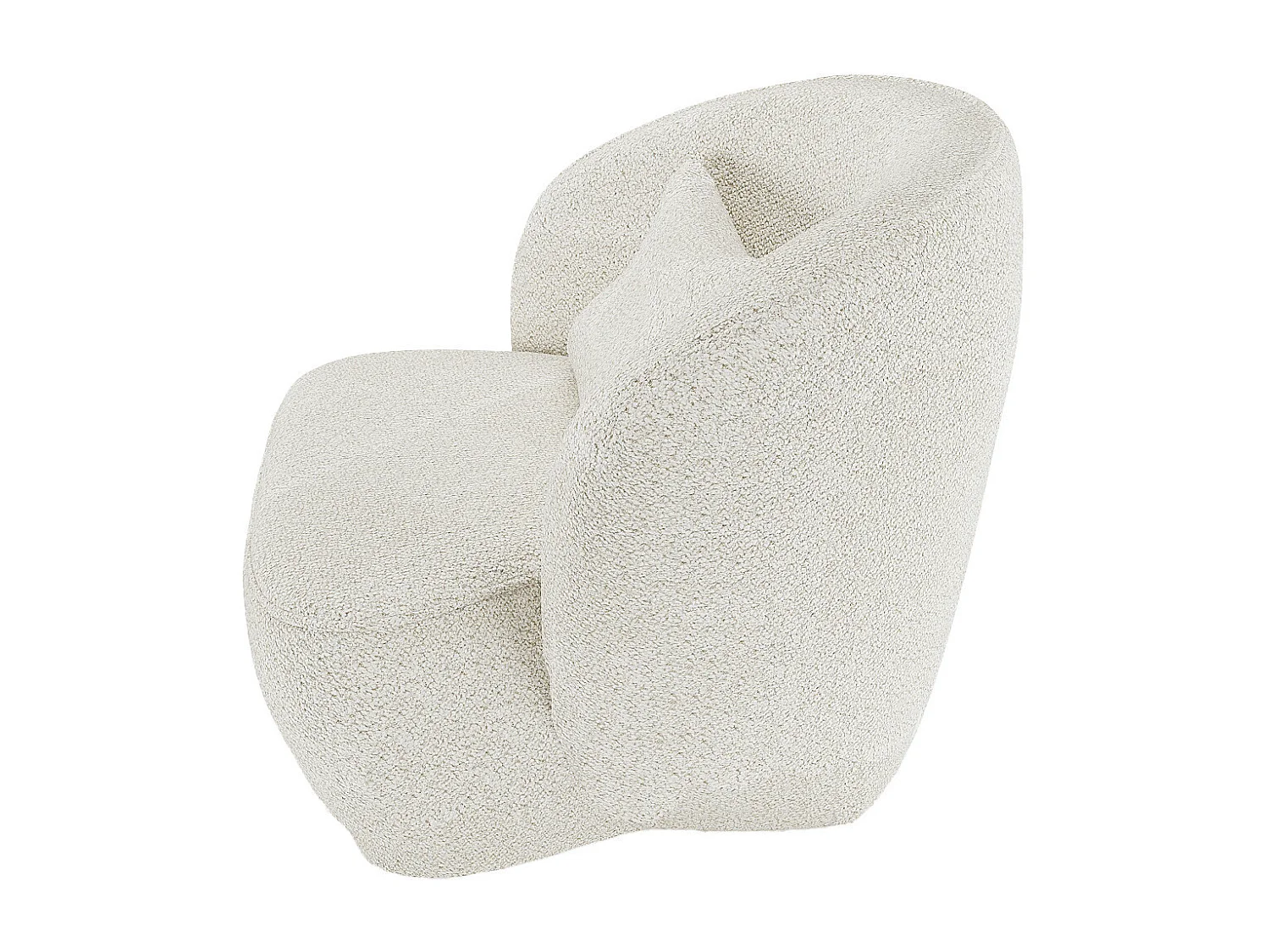 PABLO - Fauteuil design bouclé blanc