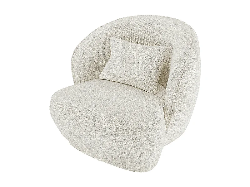 PABLO - Fauteuil design bouclé blanc