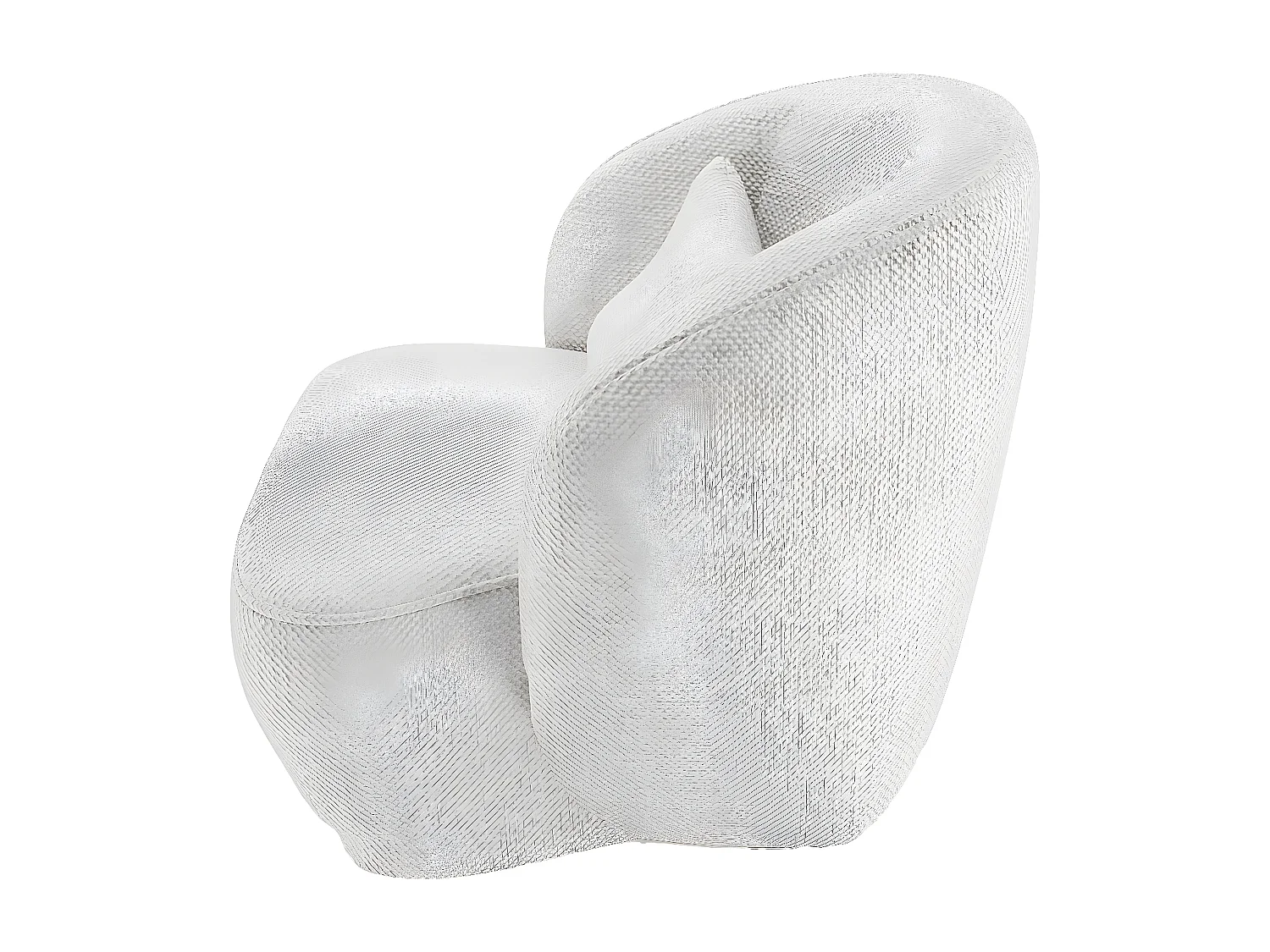 PABLO - Fauteuil design tissu chenille blanc